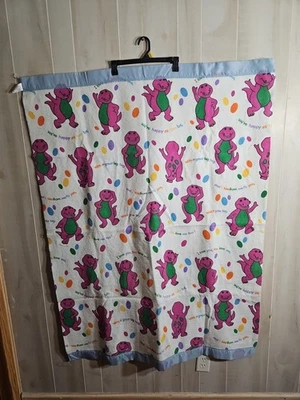 Manta de franela Barney And Friends vintage años 90 sábana ajustable 2 cenefas de ventana Foto 1 de 4
