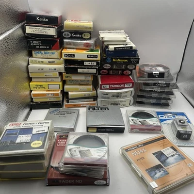 *50pc Lot NOS* UV Filters, Step Up Ring, Adapters, Kenko, Crown, Optex Marumi - Image 1 of 4