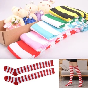  1 Paar Cosplay Strümpfe Streifen Overknee hohe Socken lange Socken für Damen - Bild 1 von 11