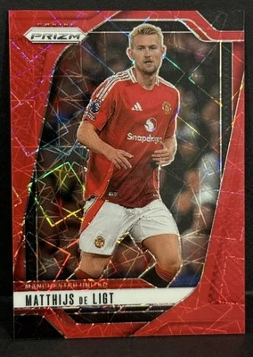 2024-25 Prizm EPL Premier League Man United Matthijs de Ligt Red Lazer Prizm /49 - Image 1 of 4