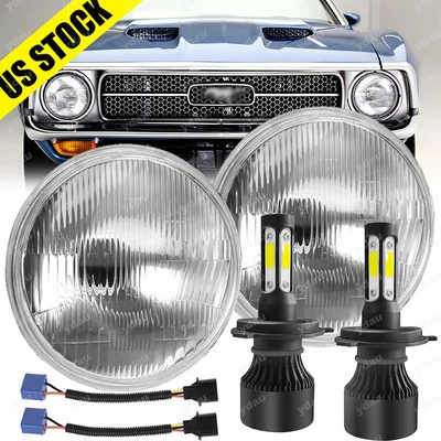 2X Faros LED redondos de 7 pulgadas haz alto bajo con DRL para Ford F-100 F100 1969-1979 Foto 1 de 4
