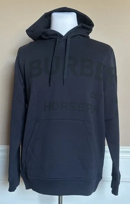 博柏利 Horseferry 海军蓝 卫衣 带连帽衫 XL 适合 2XL 8084736 全新带标签 860 美元 — 第 1/4 张图片