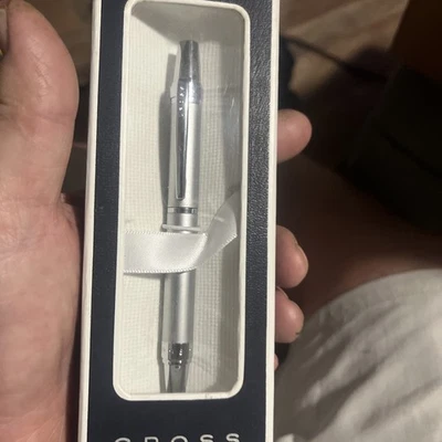 Lápiz Bolígrafo Vintage Cross Satin Negro Nilo con Borde Cromado en Caja Foto 1 de 4