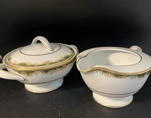 VTG Noritake Warrington China 6872 Creamer & Sugar Bowl w/lid - Picture 1 of 8