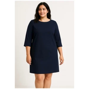 MM. LaFleur Half Sleeve Knee Length Sheath Dress Blue Womens Plus 1X Career - Picture 1 of 8