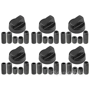 Schalter Ofenknöpfe schwarz für HYGENA Herd Kochfeld Flammenbrenner Heizplatte x 6 - Bild 1 von 4