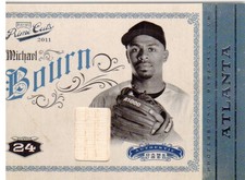 2011 Prime Cuts Materials Atlanta Braves Baseball Card #32 Michael Bourn/199