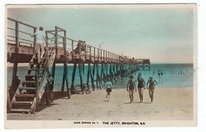 The Jetty Brighton Adelaide South Australia Old Postcard c1938 - Imagen 1 de 2