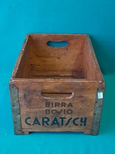 ANTICA RARA CASSA CASSETTA DI BIRRA BOSIO CARATSCH IN LEGNO PRIMI '900. BL71 - Foto 1 di 8