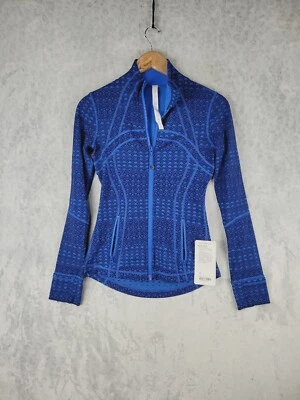 NUEVA Chaqueta Lululemon Define Talla 4 Triométrica Rayas Lago Azul Héroe Azul Foto 1 de 4