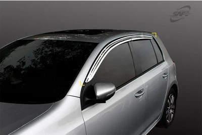 БЕЗОПАСНЫЕ хромированные погодные щитки 4 шт для 2004 ~ 2013 Volkswagen Golf MK5 MK6 люк - Изображение 1 из 4