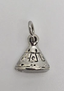 925 STERLING SILVER TEEPEE CHARM PENDANT - Picture 1 of 11