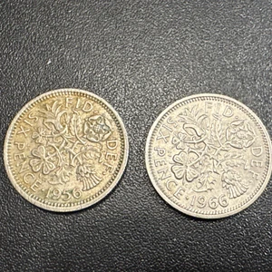 1956 & 1966 Great Britain 6 Pence Coins Queen Elizabeth 2. Both Coins included. - Picture 1 of 6