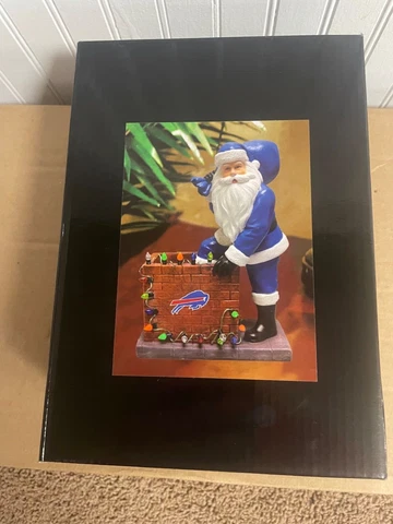 New Buffalo Bills 8" Up On The Roof Santa Claus Figurine Statue Cover