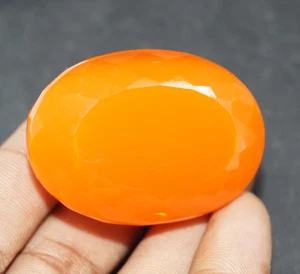 256.10 Ct Natural Orange Opal Oval Welo Australian Certified Untreated Gemstone - Picture 1 of 6