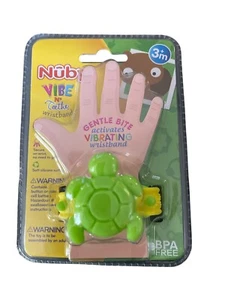 Nuby Turtle Fun Vibe N' Teethe Vibrating Wristband Teether -Silicone -BPA Free - Picture 1 of 2
