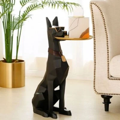 Luxury Nordic Style Gentleman Dog Coffee Table, Animal Home Decor Sculpture - Image 1 of 4
