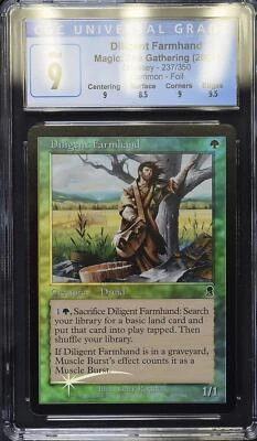 DILIGENT FARMHAND Odyssey Foil C CGC 9 MTG [Nostalgium] - Image 1 of 2