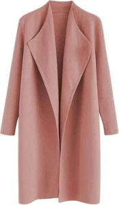 NWT CHICWISH Womens Classy Open Front Knit Soft Thick Coat Cardigan Coral XL/2XL - Picture 1 of 13