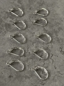 Ladies Leverback Earring Hooks 925 Sterling Silver pack of 10 BNWT - Picture 1 of 4