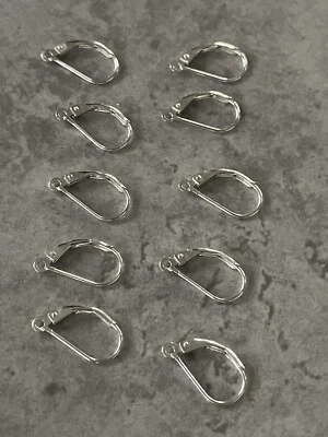 Ladies Leverback Earring Hooks 925 Sterling Silver pack of 10 BNWT - Image 1 of 4