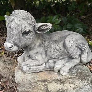 Cow Calf Statue Ornament Farm Animal Concrete Cement Garden Australian Made - Bild 1 von 7