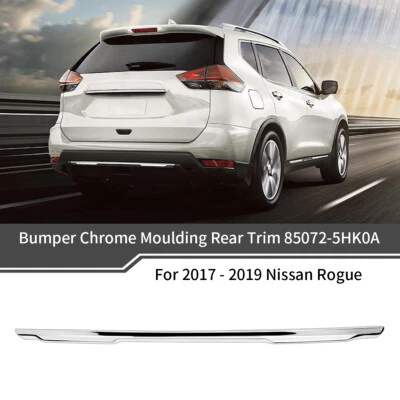 Fits 2017 2018 2019 2020 Nissan Rogue Rear Bumper Chrome Trim Molding NEW Foto 1 de 4