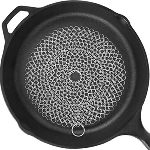 316 Premium Stainless Steel Cast Iron Cleaner, Chainmail Scrubber - Picture 1 of 7
