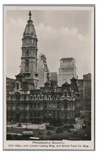 RPPC City Hall Lincoln Liberty Bldng PHILADELPHIA PA County Real Photo Postcard