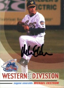 2004 Eugene Emeralds MICHAEL MIKE EKSTROM Signed Card autograph rays padres