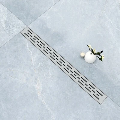Canalettta doccia in acciaio inox canalina scarico a righe a pavimento 50-150cm - Immagine 1 di 4