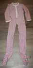 Vtg 1960's "TOMMIE'S JUNIORS" Footed Striped Pajamas SZ. SMALL