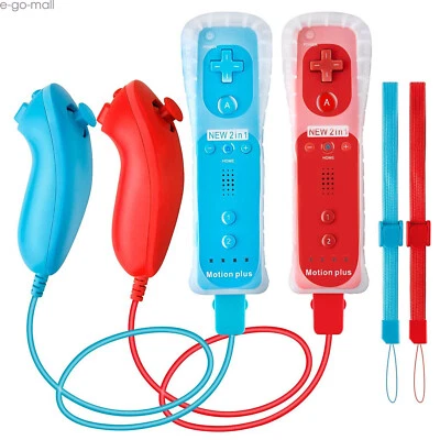 Wii Remote Built-in Motion Plus Nunchuck Controller Case for Nintendo Wii Wii U - Image 1 of 4