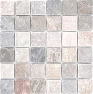 Mosaico Azulejos Cuarcita Piedra Natural Beige Gris Pared Baño 36-0204 _ B 1 - Imagen 1 de 4