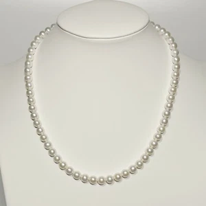 AAAA 16-22 Inch Japanese Akoya Pearl Necklace 6-8mm White Akoya Pearl Necklace - Picture 1 of 9