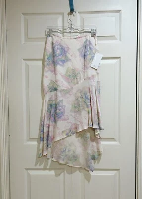 Falda lápiz Escada floral asimetría alto-bajo volantes talla 36 Foto 1 de 4