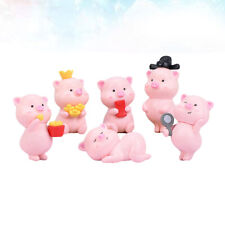 Terrarium Piggy Toy Figures Miniature Plastic Decor (6pcs)
