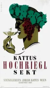 Original vintage poster KATTUS HOCHRIEGL SPARKLING WINE 1948 Binder - Picture 1 of 1