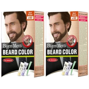 Pack of 2 Bigen Men's Beard Color, Dark Brown B103 (20g+20g) - Picture 1 of 6