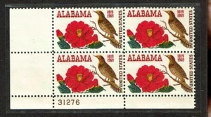 1969 U.S. COMMEM 6c ALABAMA Plt#Blk of 4 Sc#1375 M/NH/OG GEM See Note - Picture 1 of 1