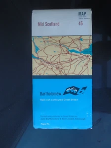 Barts Map as Ordnance Survey Mid Scotland 1968 Glasgow, Edinburgh, Paisley, - Picture 1 of 5