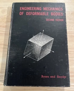 Engineering Mechanics of Deformable Bodies – Byars & Snyder – 2nd Edition – VG - Picture 1 of 6