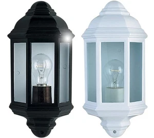 IP44 Outdoor Garden Outside Wall Light Lamp Lanterns Lights Black or White - Picture 1 of 3