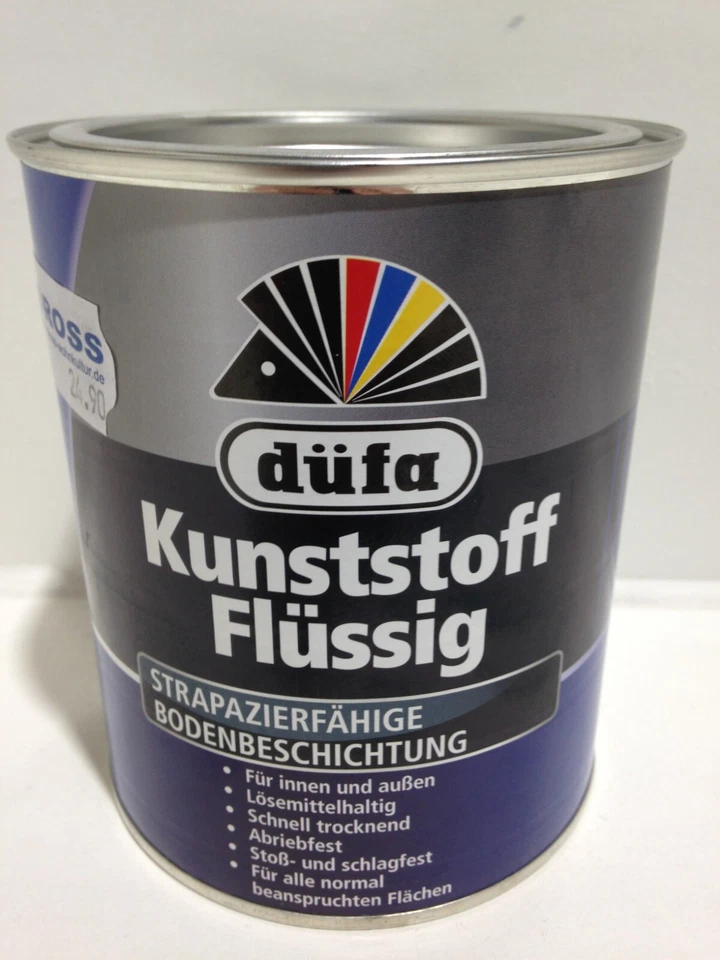 Düfa Meffert Kunststoff Flüssig Bodenbeschichtung Silbergrau RAL 7001 0,75/2,5L