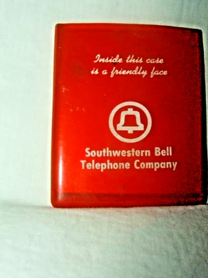 Teléfono Southwestern Bell SWBT Publicidad ESPEJO PEQUEÑO con ESTUCHE Y LOGOTIPO  Foto 1 de 2