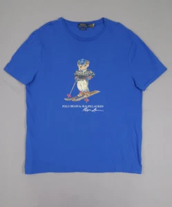 Polo Bear de Ralph Lauren Esquí Calce Personalizado Camiseta Azul Talla XL - Imagen 1 de 8