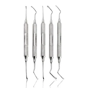 Set of 5 Cynamed Lucas Bone Dental Curettes - Double Ended Sickle Explorer - Picture 1 of 15