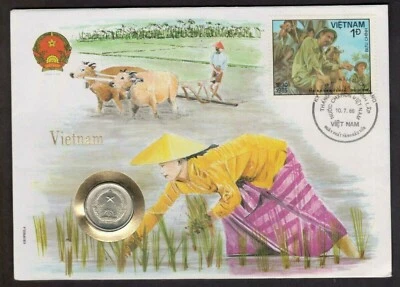 Vietnam - "RICE FARMING ~ RURAL AGRICULTURE" Coin Cover / PNC 1986 - Image 1 of 2