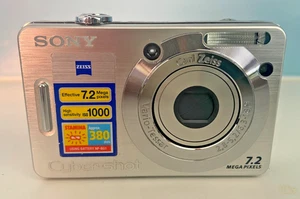 Fotocamera digitale Sony Cybershot DSC-W55 7,2MP argento testata ottime condizioni - Foto 1 di 7
