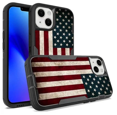 American Flag Shock Proof Case For iPhone 11 to 16 Series, Free Temper Glass - Image 1 of 4
